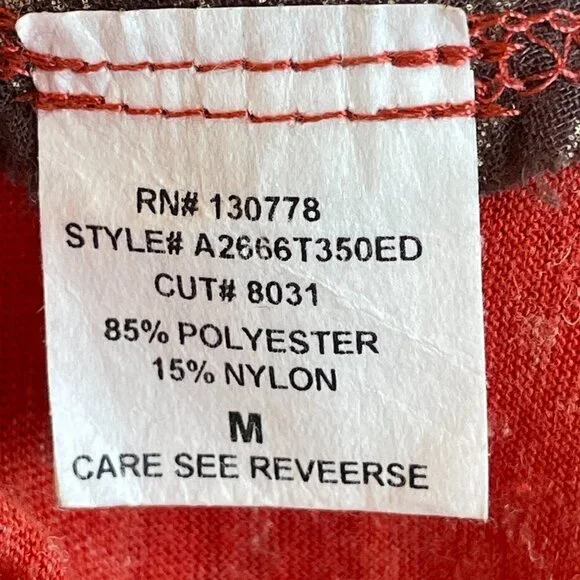 Living Doll Hampton's Crew Top Orange Red with Brown Rowing Graphic Size Medium - Picture 8 of 9